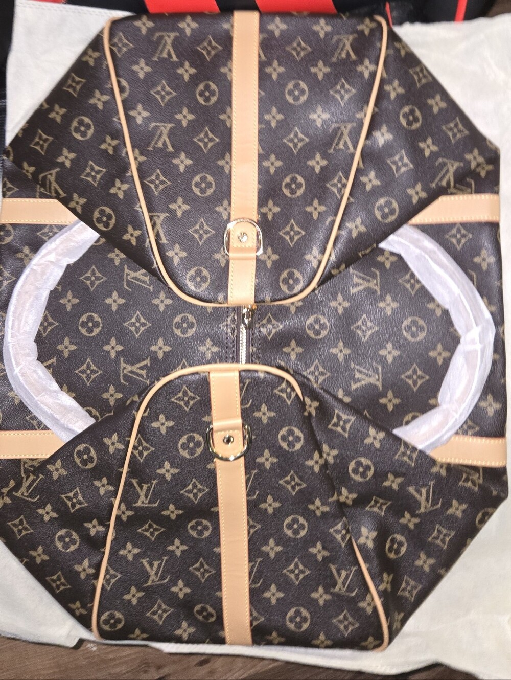 Designer Inspired Brown Monogram Canvas Weekend Tote